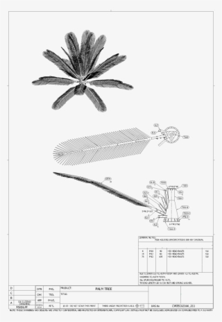 Camouflaged Communication Tower Artificial Palm Tree - Drawing #8784944