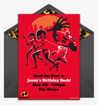 Incredibles 2 Action Online Invitation - Incredibles 2 Invitation Template #8786084