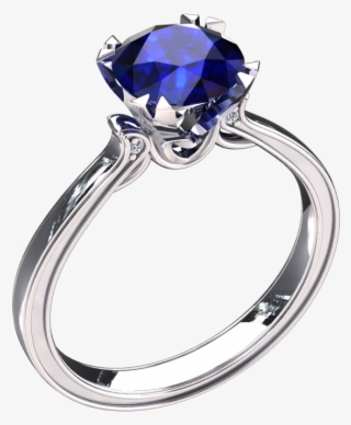 50 Carat Lab Grown Blue Sapphire Solitaire 14k Gold - Engagement Ring #8792175