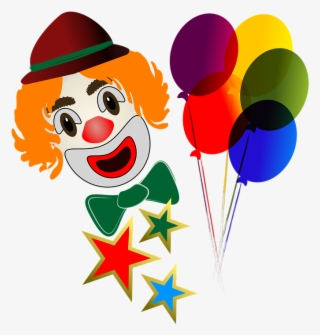Clown Face With Balloons - Clown #8792750