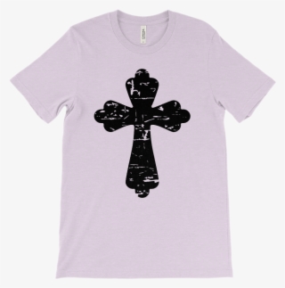Stylized Christian Grunge Cross (black) Graphic T- - Cross #8796656