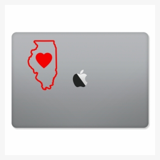Illinois Love Outlined Sticker For Macbooks And Apple - Emblem #8797376
