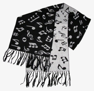 Black And White Music Note Scarf - Music Notes Winter Scarf #8799352