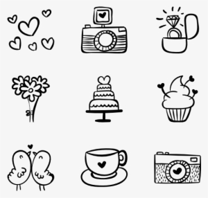 Saint Valentine Outline - Wedding Icon Transparent Background #880814