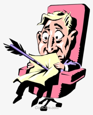 Cartoon Man With Arrow Through Paper Royalty Free Vector #880875