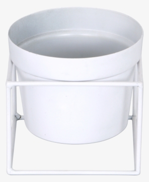 White Iron Planter With Square Metal Stand - Coffee Table #881428