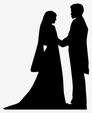 Wedding Couple Outline Cut Out Png Png Images - Marriage Silhouette Png #881485