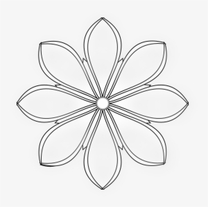 Black Flower Png - 8 Petals Flower Template #881834