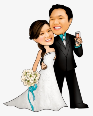 Wedding Couple Caricature Png #881968
