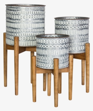 Image Of Pressed Metal Planter - Flowerpot #882600