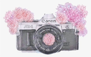 Canon, Camera, And Flowers Image - Canon Camera Drawing #882732