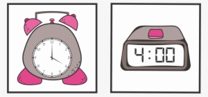 Match The Analog Clock Cards And The Corresponding - Digital Clock Cartoon Png #884051