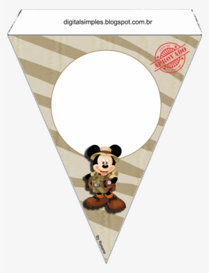 Mickey Y Minnie De Safari Free Printable Bunting - Bandeirola Micky Safari Pra Imprimir #885537
