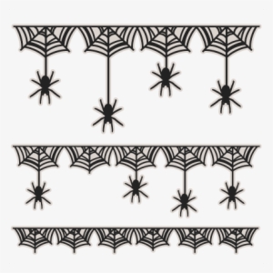 Spider Web Border Spiderweb Borders Svg Scrapbook Cut - Halloween Window Cling Svg #885986