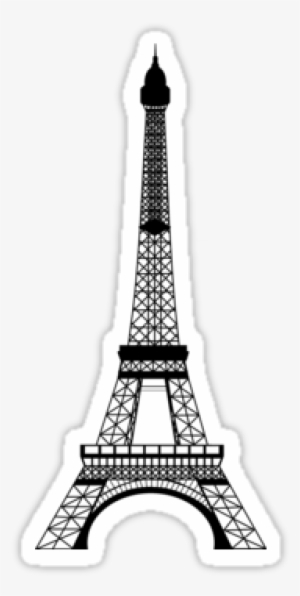 "black Eiffel Tower" Stickers By Beachbumfamily - Eiffel Tower Bonjour #886052