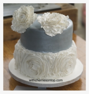 Rosette And Silver Wedding Cake On Cake Central - Silver Cake #888122