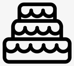 Three Story Wedding Cake Vector - Cake Vector Black And White Png #888193