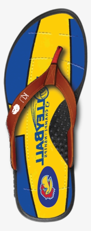 Kansas Jayhawks Volleyball Flip Flops - Volleyball #889020
