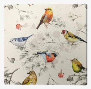 Vintage Seamless Texture Of Little Birds #889632