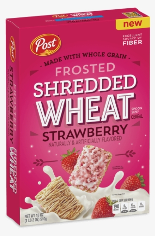 Post Shredded Wheat Frosted Strawberry Cereal Box - Biscuit #8800837