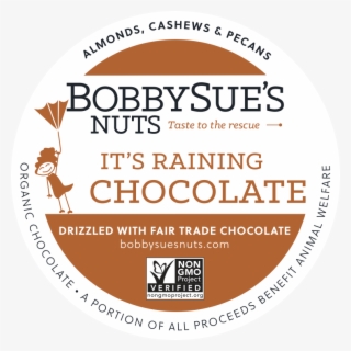 Bobbysue's Nuts It's Raining Chocolate Logo - Poster #8803027