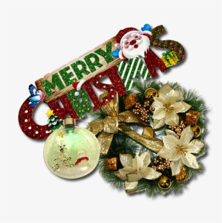Christmas Banner, Multicolor Night Lamp And Wreath - Christmas Ornament #8804640