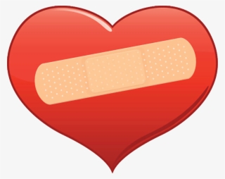 卡通手绘ok绷创口贴红色爱心伤口png - Heart #8805059