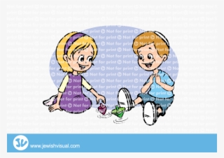 Playing With Dreidel - ילדים משחקים בסביבונים #8807472