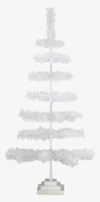 36'' White Christmas Feather Tinsel Tree Decorative - Christmas Tree #8808691