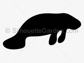 Manatee Clipart Svg - Silhouette Of A Manatee #8810139