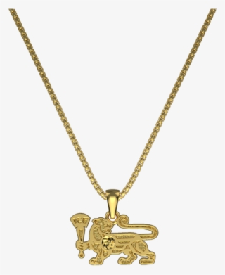 Small Gold Lioness Logo Necklace - Locket #8814293