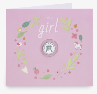 Baby Girl Silver Penny Gift Card Presentation - Greeting Card #8816295