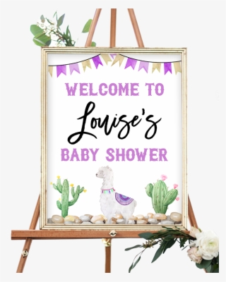 Purple Llama Welcome Sign - Welcome To The Wedding Of Sign #8820609