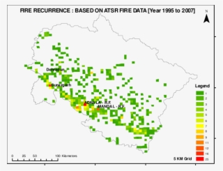 Map Of Reccurrence Of Fire In Uttarakhand State - Map #8875244