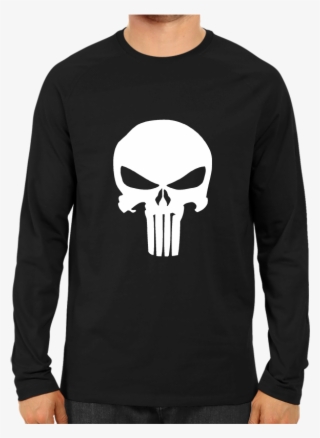 Punisher Logo Full Sleeve Black - Indian Army T Shirt #8875820
