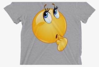 Funny Wonder Female Emoji Face T Shirt Women's Thinking - Wondering Emoji #8877006