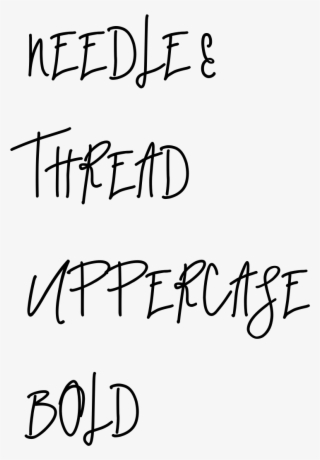 Needle Thread Uppercase Bold Needle Thread Uppercase - Handwriting #8881493