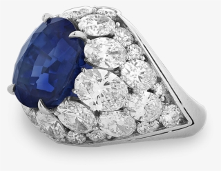 Untreated Burma Sapphire Ring, - Diamond #8881566