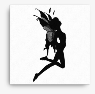 Female Fairy Silhouette Canvas Mockup Wall Original - Clipart Transparent Flying Fairy Silhouette #8882817