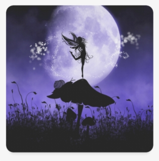 A Beautiful Fairy Dancing On A Mushroom Silhouette - Fairy Silhouette Sitting On A Mushroom #8883171