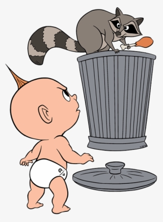 Jack-jack, Racoon In Garbage Can - Cartoon #8885065