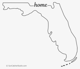 Free Florida Outline With Home On Border, Cricut Or - Line Art #8885775