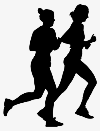 Running Silhouette - Two Girls Running Silhouettes #8889766