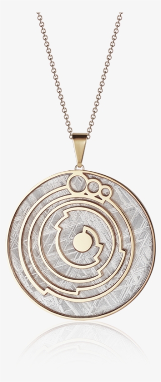 Meteorite Crop Circle Fracture Pendant In Yellow Gold - Locket #8893303
