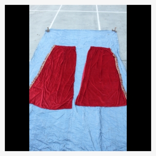 Red Velvet Curtains X2 Pairs -various Sizes - Denim #8895363