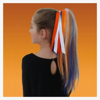 Spirit Ponytail- Blue, Orange, White - Girl #8896806