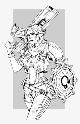 Athena By Robas Borderlands Art, Borderlands Series, - Borderlands Coloring Book #8897624