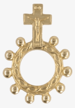 Gold Tone Finger Rosary With Crucifix Png Finger Rosary - Basque Ring Rosary #890019