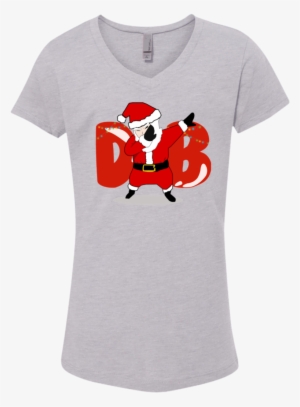 Amusing Dabbing Santa Girls' Princess V Neck T Shirt - T-shirt #890781