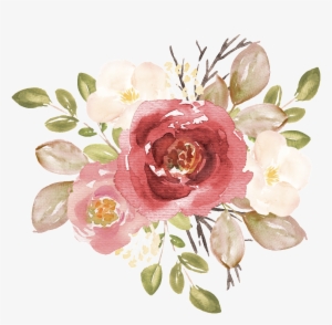 Hand Painted Watercolor Rose Png Transparent - 玫瑰 水彩 素材 Png #890953